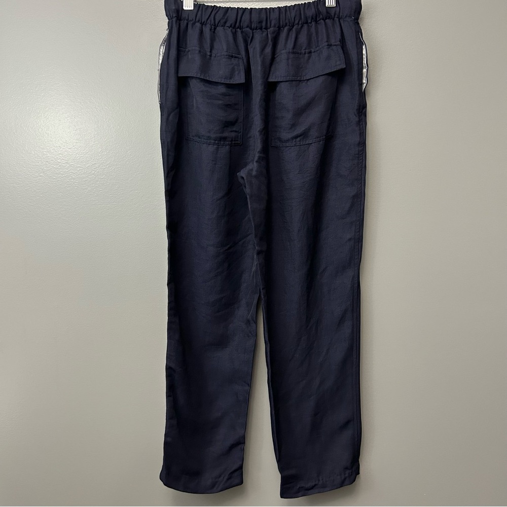 Zara Navy Linen/Viscose Blend Pants Size Small - Picture 3 of 5